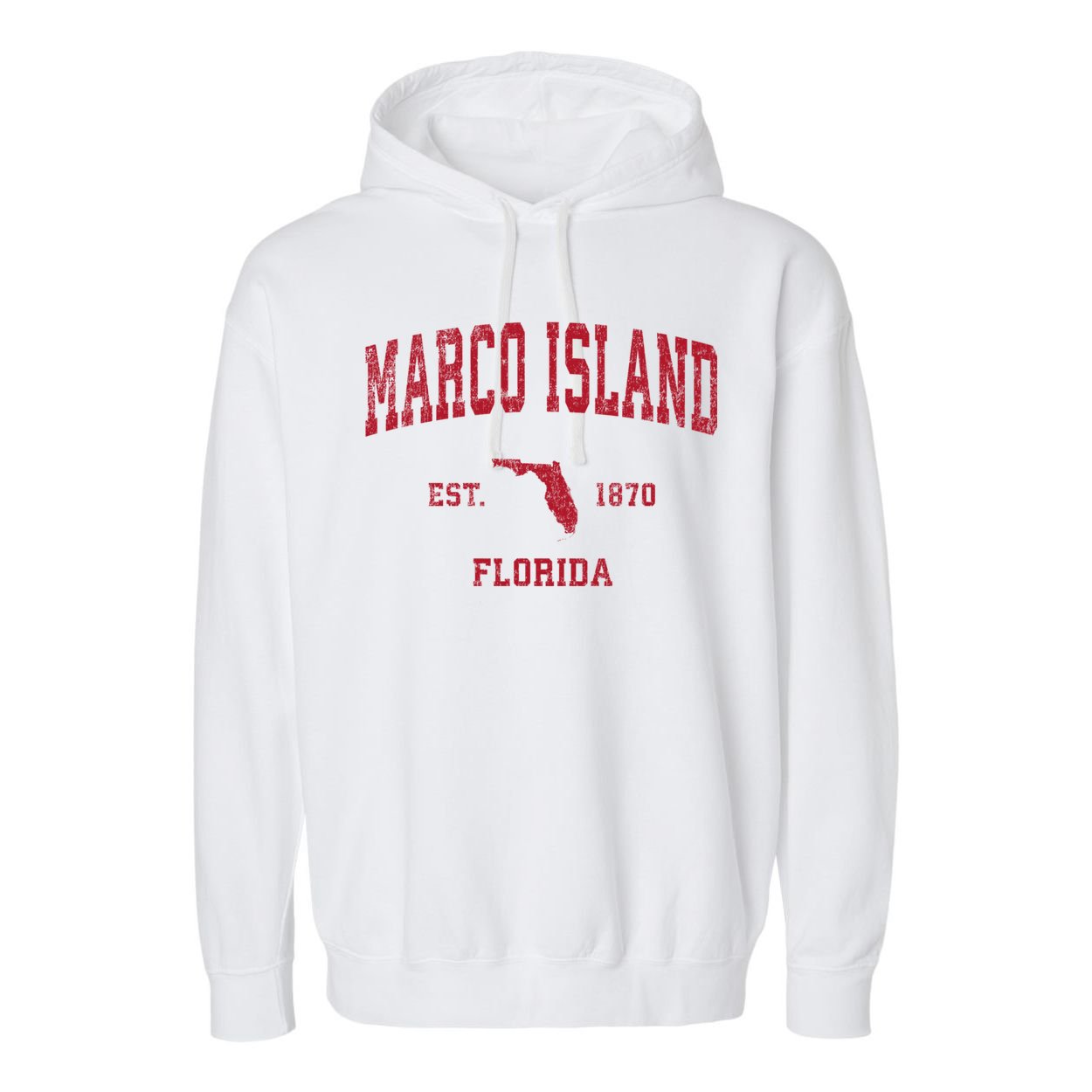 Marco Island Florida Fl Vintage Sports Garment-Dyed Fleece Hoodie