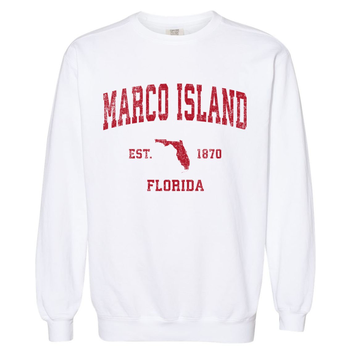 Marco Island Florida Fl Vintage Sports Garment-Dyed Sweatshirt