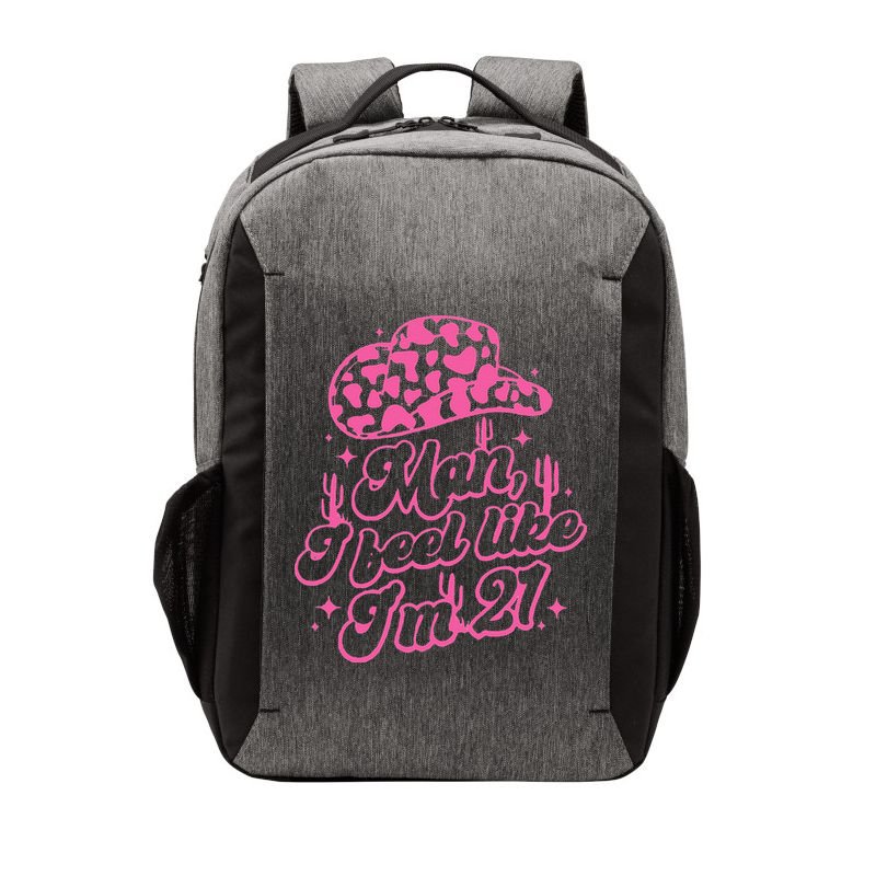 Man I Feel Like Im 21 21st Birthday Retro Cowgirl Vector Backpack