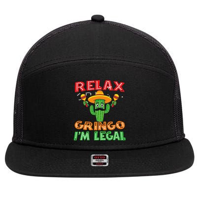 Mexican Immigrant Funny Mexican Women 7 Panel Mesh Trucker Snapback Hat