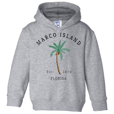 Marco Island Florida Colorful Palm Tree Retro Novelty Art Toddler Hoodie