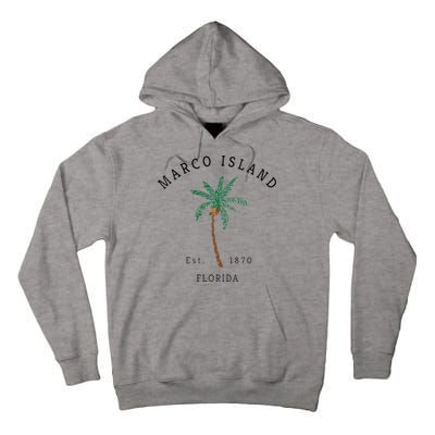 Marco Island Florida Colorful Palm Tree Retro Novelty Art Tall Hoodie