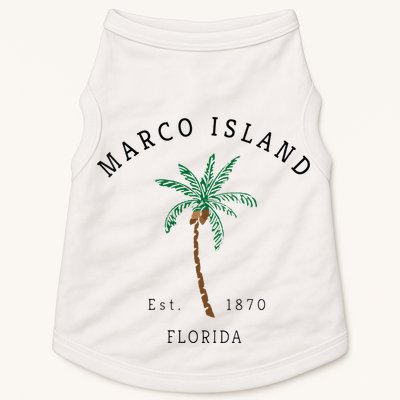 Marco Island Florida Colorful Palm Tree Retro Novelty Art Doggie Tank