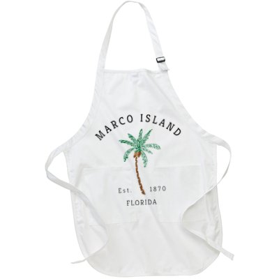 Marco Island Florida Colorful Palm Tree Retro Novelty Art Apron