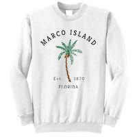 Marco Island Florida Colorful Palm Tree Retro Novelty Art Sweatshirt