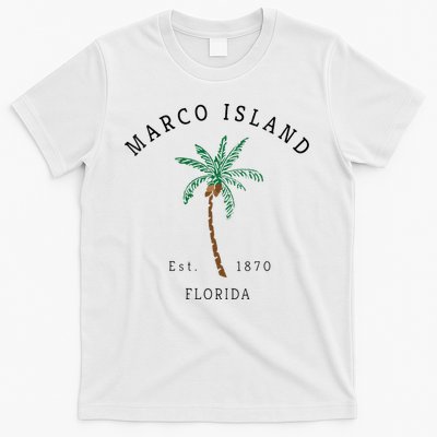 Marco Island Florida Colorful Palm Tree Retro Novelty Art T-Shirt