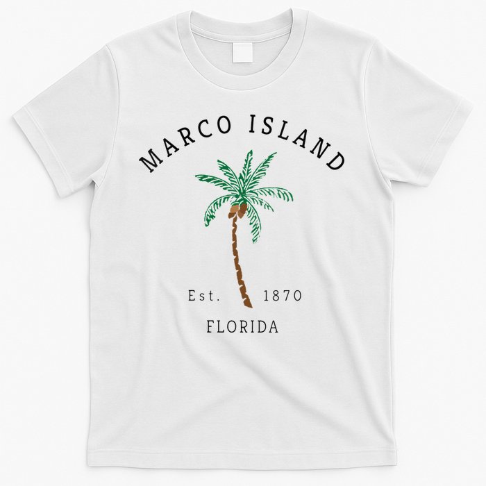 Marco Island Florida Colorful Palm Tree Retro Novelty Art T-Shirt