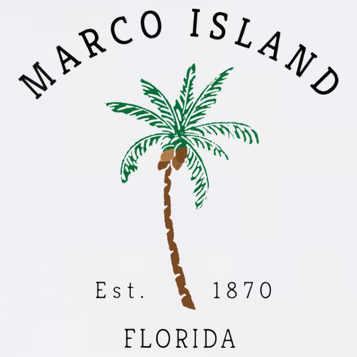 Marco Island Florida Colorful Palm Tree Retro Novelty Art T-Shirt