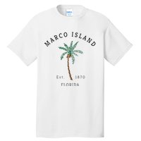 Marco Island Florida Colorful Palm Tree Retro Novelty Art Tall T-Shirt