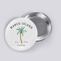 Marco Island Florida Colorful Palm Tree Retro Novelty Art Button