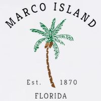 Marco Island Florida Colorful Palm Tree Retro Novelty Art Button