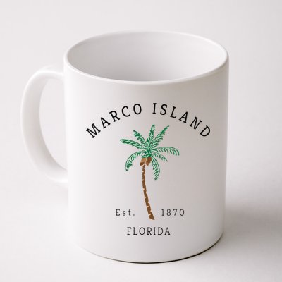 Marco Island Florida Colorful Palm Tree Retro Novelty Art Mug