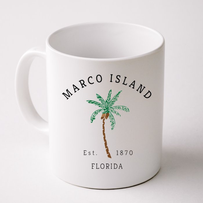 Marco Island Florida Colorful Palm Tree Retro Novelty Art Mug