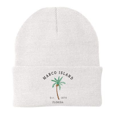 Marco Island Florida Colorful Palm Tree Retro Novelty Art Beanie