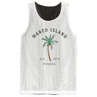 Marco Island Florida Colorful Palm Tree Retro Novelty Art Mesh Reversible Basketball Jersey Tank