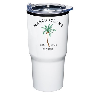 Marco Island Florida Colorful Palm Tree Retro Novelty Art Tumbler