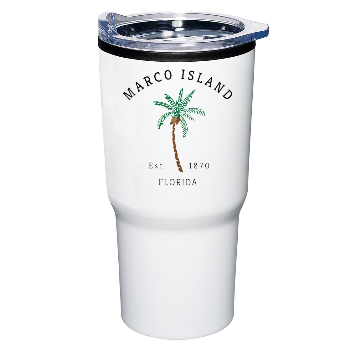 Marco Island Florida Colorful Palm Tree Retro Novelty Art Tumbler