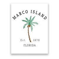 Marco Island Florida Colorful Palm Tree Retro Novelty Art Poster
