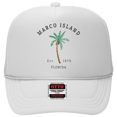Marco Island Florida Colorful Palm Tree Retro Novelty Art Hat