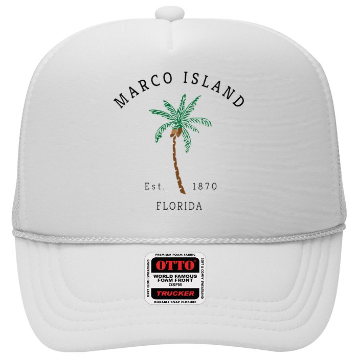 Marco Island Florida Colorful Palm Tree Retro Novelty Art Hat