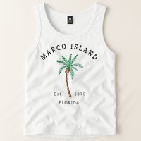Marco Island Florida Colorful Palm Tree Retro Novelty Art Tank Top