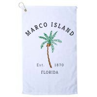 Marco Island Florida Colorful Palm Tree Retro Novelty Art Golf Towel