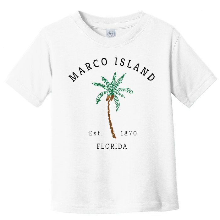 Marco Island Florida Colorful Palm Tree Retro Novelty Art Toddler T-Shirt