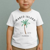 Marco Island Florida Colorful Palm Tree Retro Novelty Art Toddler T-Shirt