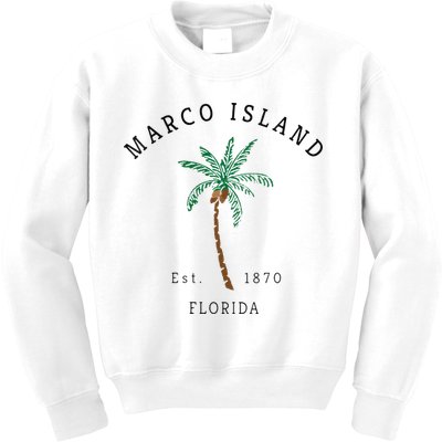 Marco Island Florida Colorful Palm Tree Retro Novelty Art Kids Sweatshirt