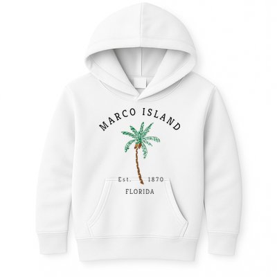 Marco Island Florida Colorful Palm Tree Retro Novelty Art Kids Hoodie
