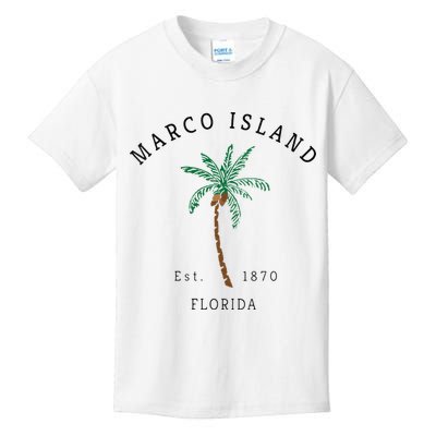 Marco Island Florida Colorful Palm Tree Retro Novelty Art Kids T-Shirt