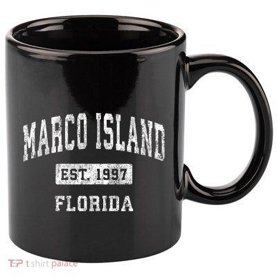 Marco Island Florida Fl Vintage Established Sports 11oz C Handle Ceramic Mug