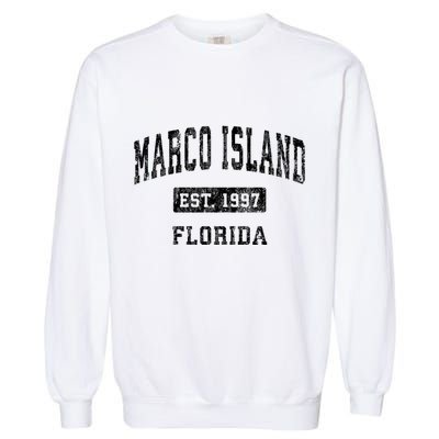 Marco Island Florida Fl Vintage Established Sports Garment-Dyed Sweatshirt