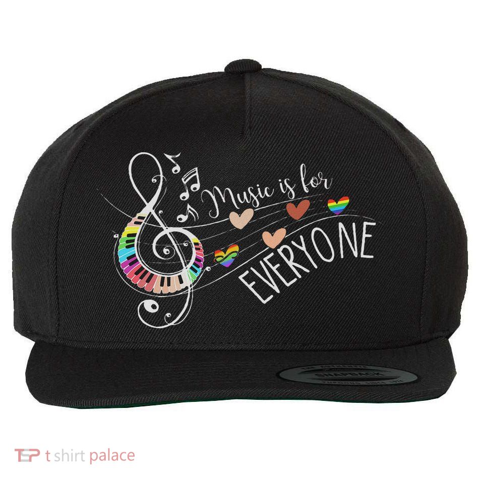 Music Is For Everyone Funny Music Teacher Wool Snapback Cap