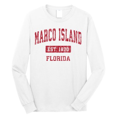 Marco Island Florida Fl Vintage Sports Design Long Sleeve Shirt