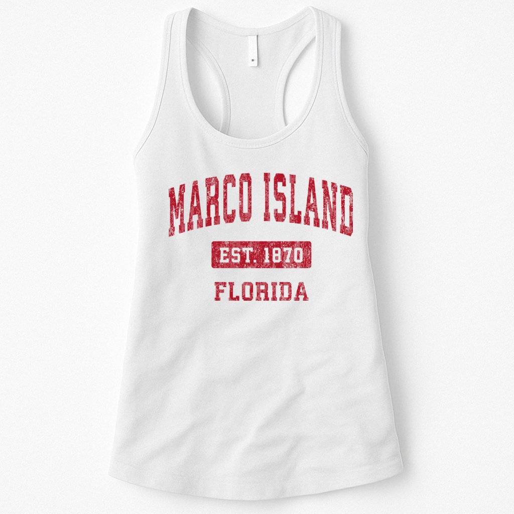 Marco Island Florida Fl Vintage Sports Design Womens Tank Top