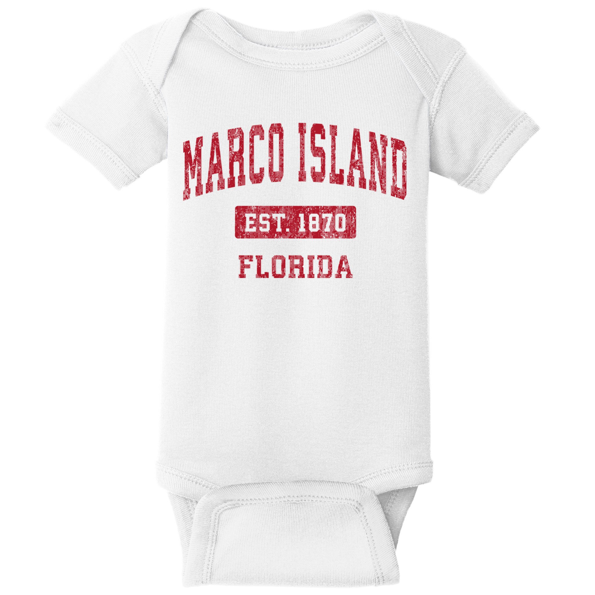 Marco Island Florida Fl Vintage Sports Design Baby Bodysuit