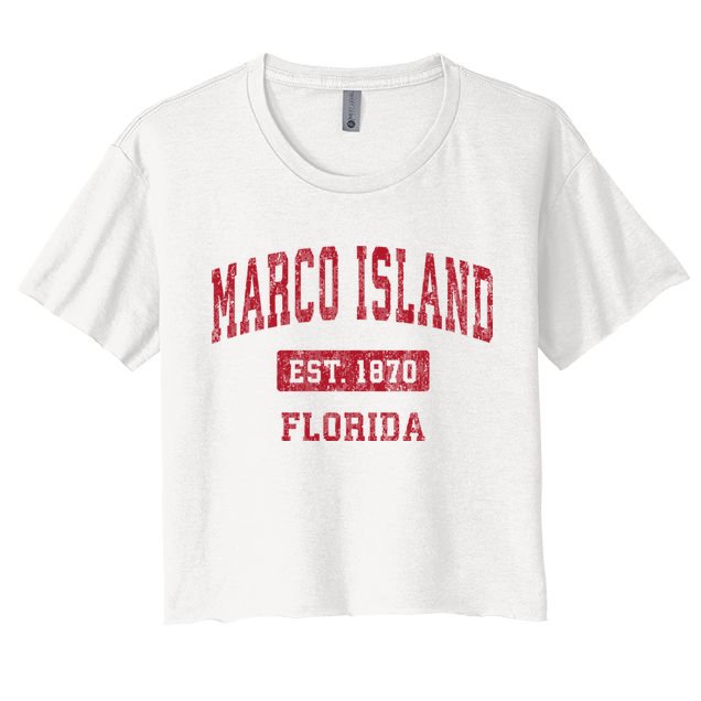 Marco Island Florida Fl Vintage Sports Design Crop Top