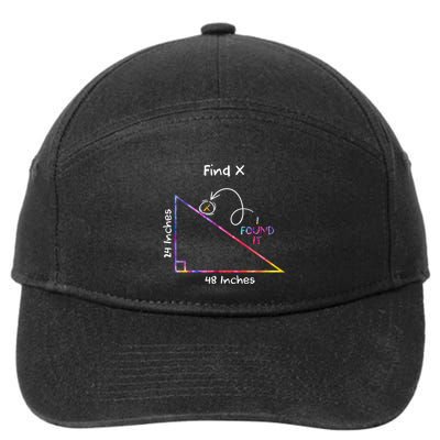 Math I Found X Funny Math School Mathematics Pun Gift 7-Panel Snapback Hat