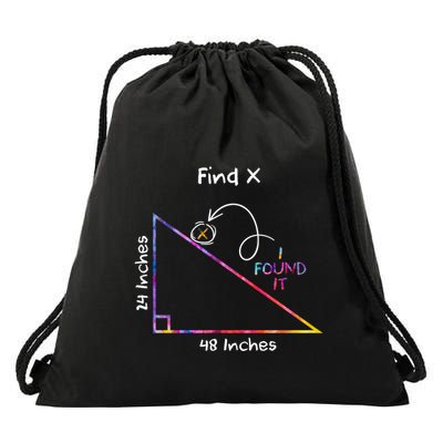 Math I Found X Funny Math School Mathematics Pun Gift Drawstring Bag