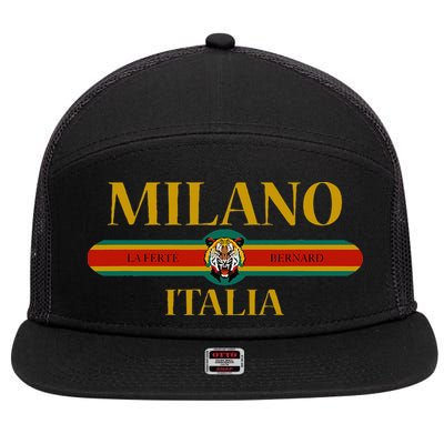 Milano Italia Fashion Tiger Face Milan Italy 7 Panel Mesh Trucker Snapback Hat
