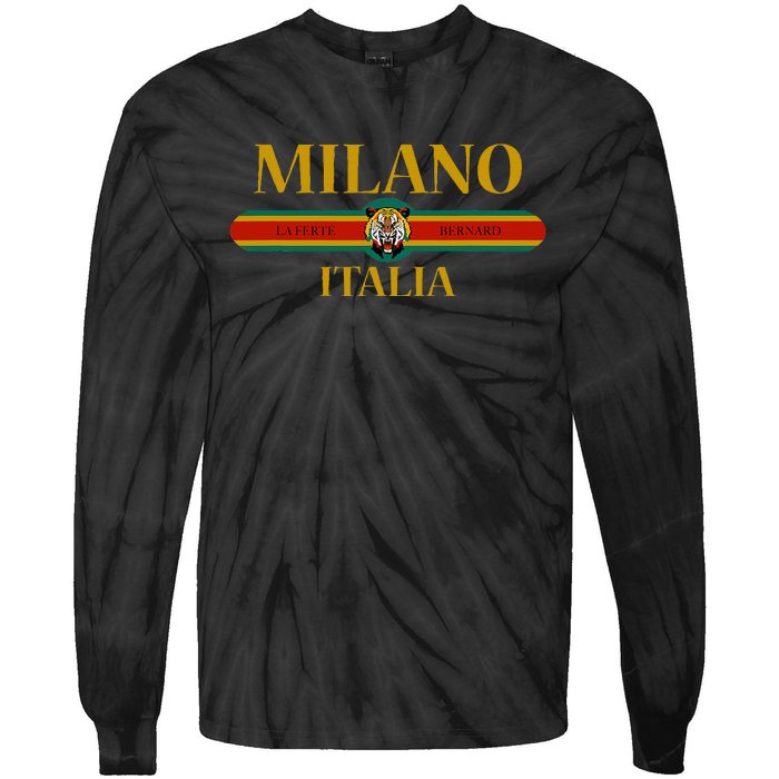 Milano Italia Fashion Tiger Face Milan Italy Tie-Dye Long Sleeve Shirt