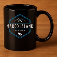 Marco Island Florida Beach Graphic Cool Gift 11oz C Handle Ceramic Mug