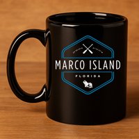 Marco Island Florida Beach Graphic Cool Gift 11oz C Handle Ceramic Mug