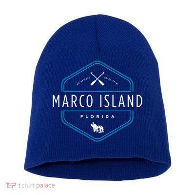 Marco Island Florida Beach Graphic Cool Gift Short Acrylic Beanie