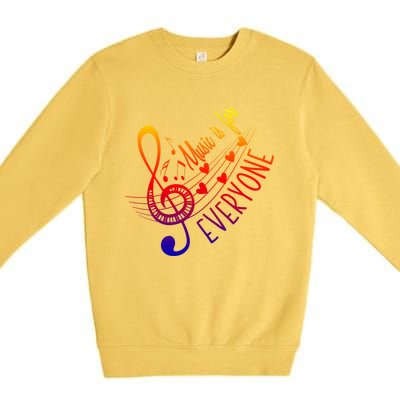 Music Is For Everyone Gift Professor Instrut Music Teacher Gift Premium Crewneck Sweatshirt