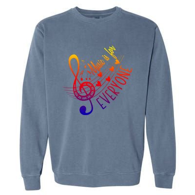 Music Is For Everyone Gift Professor Instrut Music Teacher Gift Garment-Dyed Sweatshirt