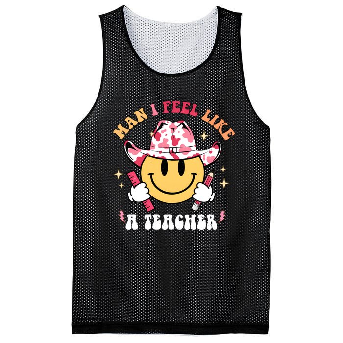 Man I Feel Like A Teacher Era Western Teacher Back To School Mesh Reversible Basketball Jersey Tank