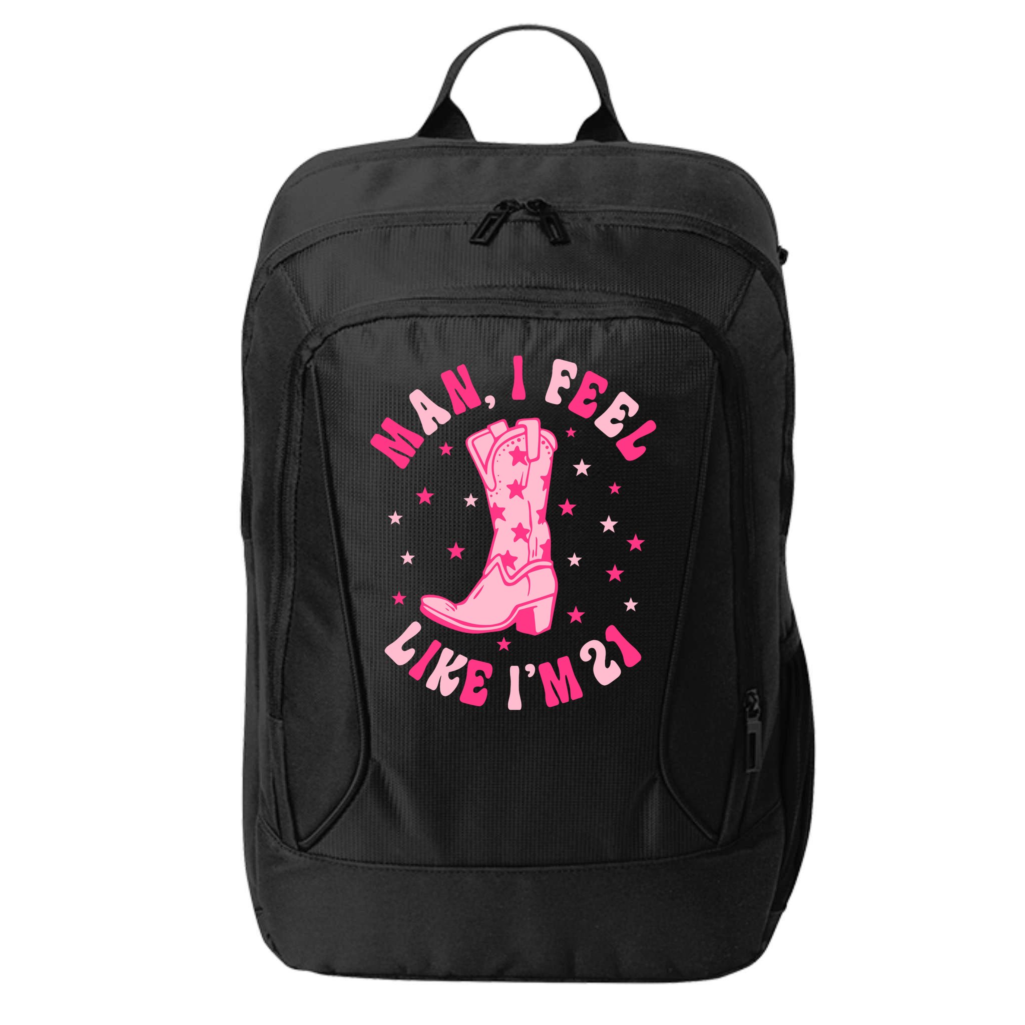 Man I Feel Like Im 21 Groovy Western 21st Birthday Cowgirl City Backpack