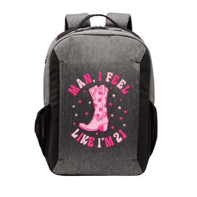 Man I Feel Like Im 21 Groovy Western 21st Birthday Cowgirl Vector Backpack